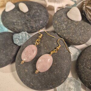 ROSE/STRAWBERRY QUARTZ Gemstone Earrings | Handmade